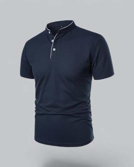 Men’s Collarless Polo Shirt – Timeless Old Money Style Essential
