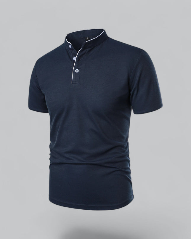 Men’s Collarless Polo Shirt – Timeless Old Money Style Essential