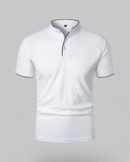 Men’s Collarless Polo Shirt – Timeless Old Money Style Essential