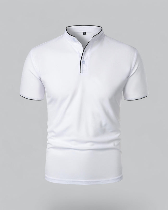 Men’s Collarless Polo Shirt – Timeless Old Money Style Essential