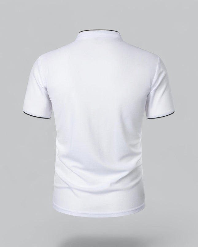 Men’s Collarless Polo Shirt – Timeless Old Money Style Essential