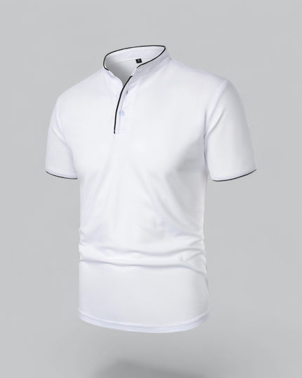 Men’s Collarless Polo Shirt – Timeless Old Money Style Essential