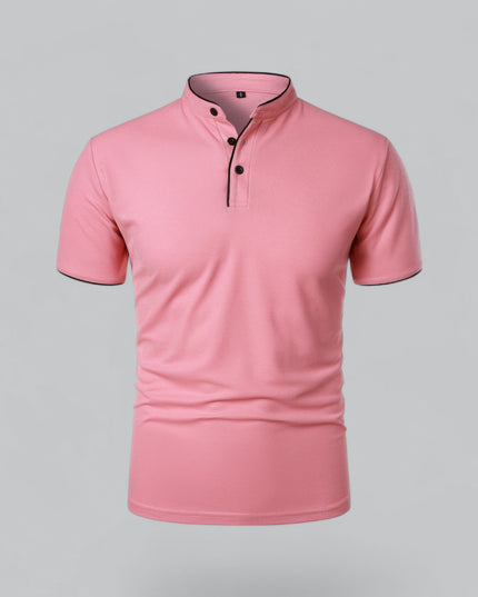 Men’s Collarless Polo Shirt – Timeless Old Money Style Essential