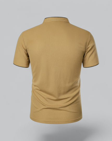 Men’s Collarless Polo Shirt – Timeless Old Money Style Essential