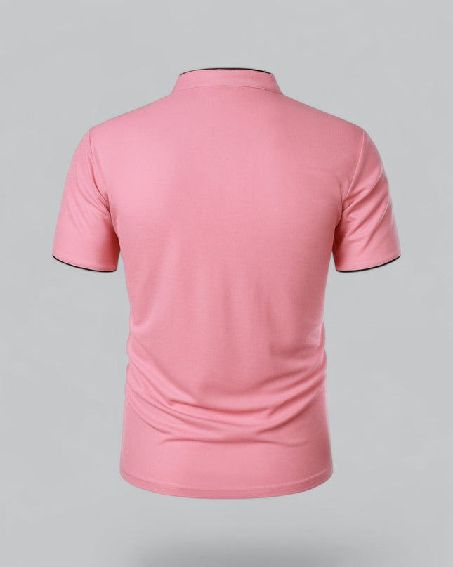Men’s Collarless Polo Shirt – Timeless Old Money Style Essential