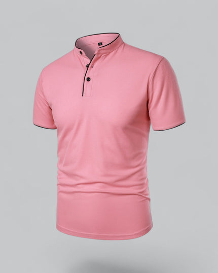 Men’s Collarless Polo Shirt – Timeless Old Money Style Essential