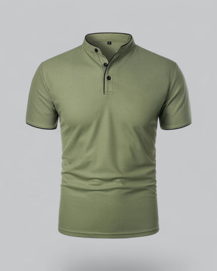 Men’s Collarless Polo Shirt – Timeless Old Money Style Essential