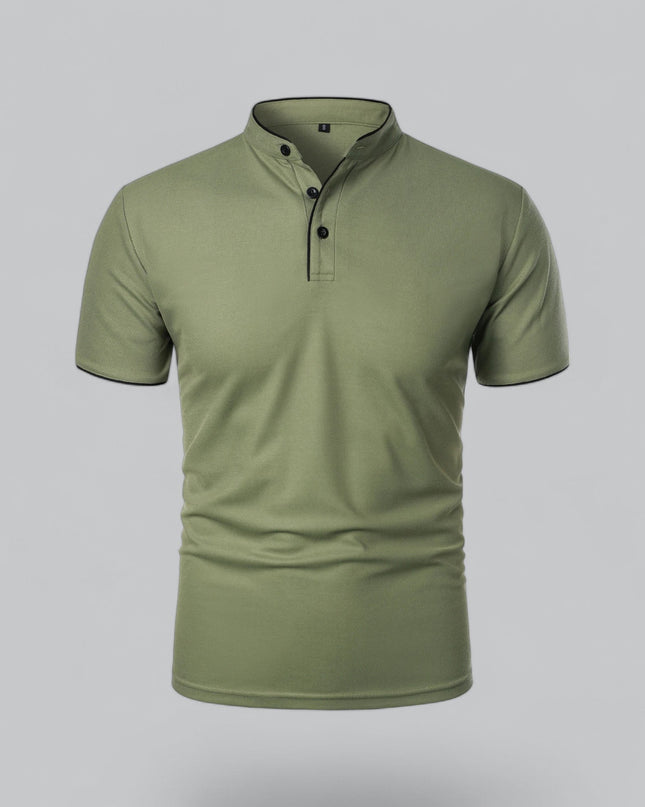 Men’s Collarless Polo Shirt – Timeless Old Money Style Essential