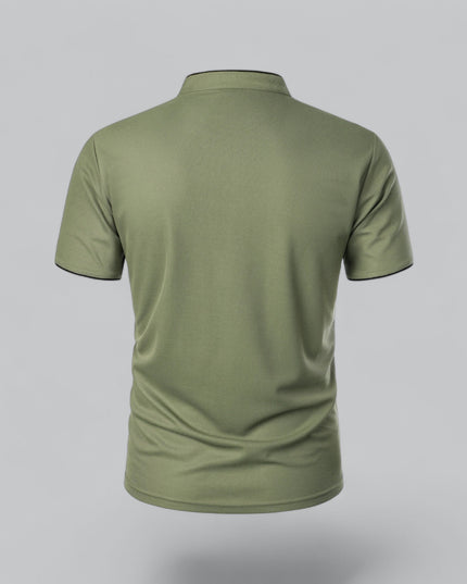 Men’s Collarless Polo Shirt – Timeless Old Money Style Essential