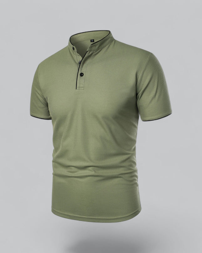 Men’s Collarless Polo Shirt – Timeless Old Money Style Essential