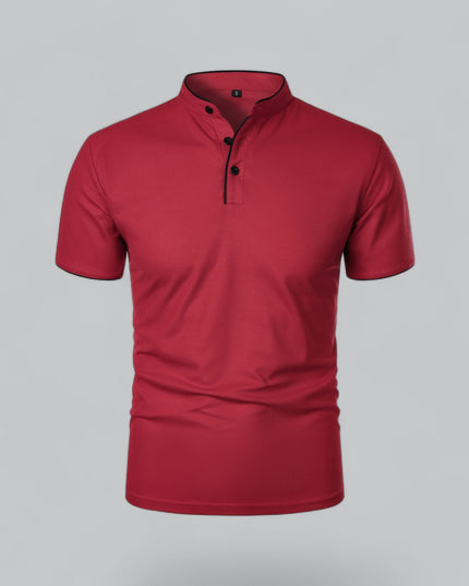 Men’s Collarless Polo Shirt – Timeless Old Money Style Essential