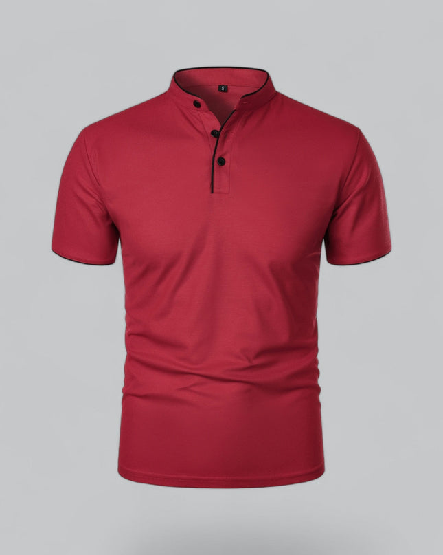 Men’s Collarless Polo Shirt – Timeless Old Money Style Essential