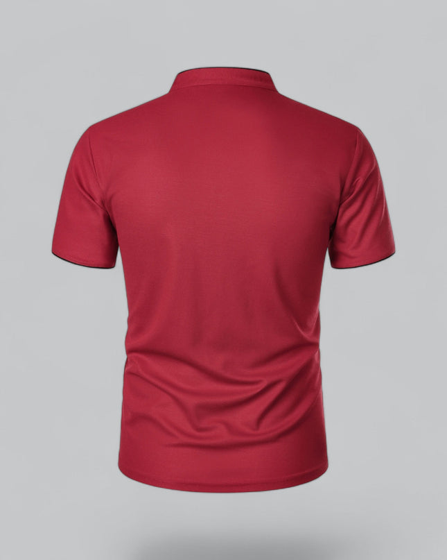 Men’s Collarless Polo Shirt – Timeless Old Money Style Essential