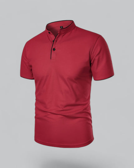 Men’s Collarless Polo Shirt – Timeless Old Money Style Essential