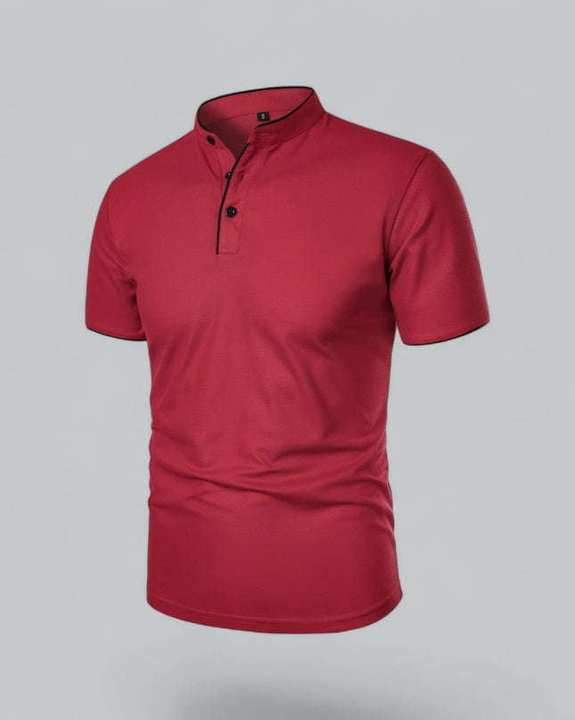 Men’s Collarless Polo Shirt – Timeless Old Money Style Essential