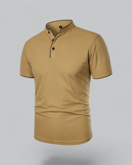 Men’s Collarless Polo Shirt – Timeless Old Money Style Essential