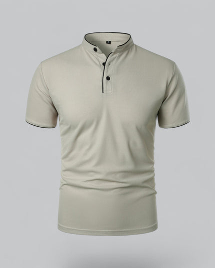 Men’s Collarless Polo Shirt – Timeless Old Money Style Essential