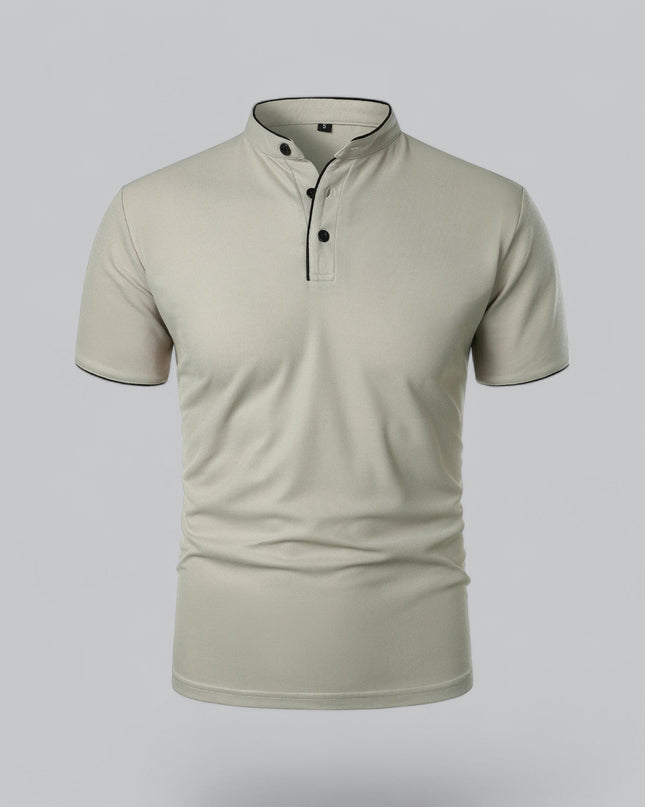 Men’s Collarless Polo Shirt – Timeless Old Money Style Essential
