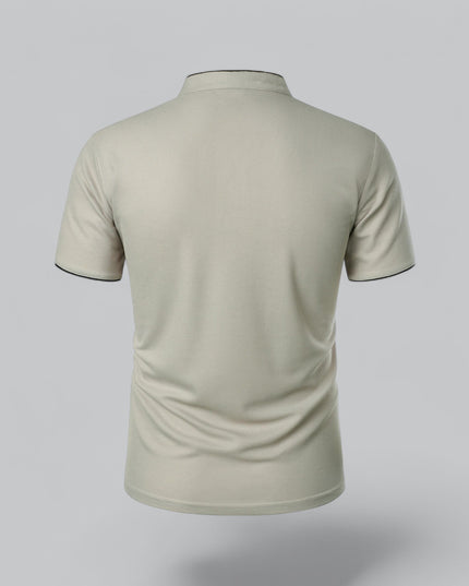 Men’s Collarless Polo Shirt – Timeless Old Money Style Essential