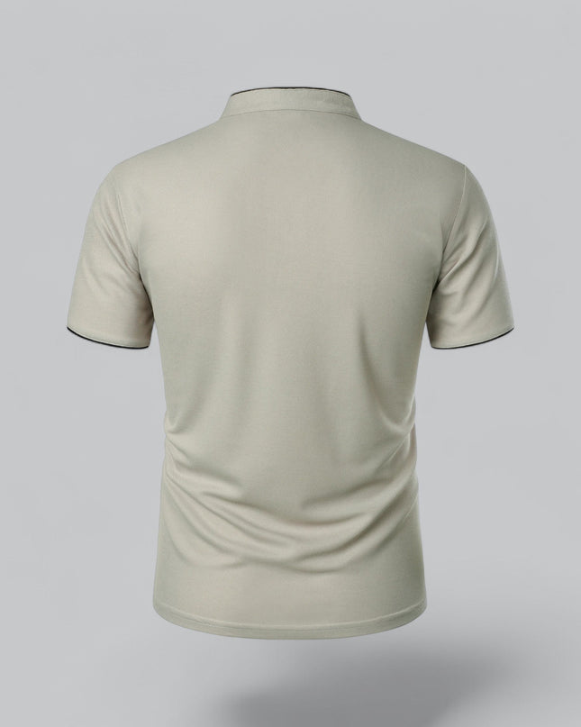 Men’s Collarless Polo Shirt – Timeless Old Money Style Essential