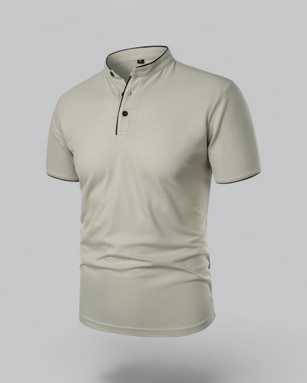 Men’s Collarless Polo Shirt – Timeless Old Money Style Essential