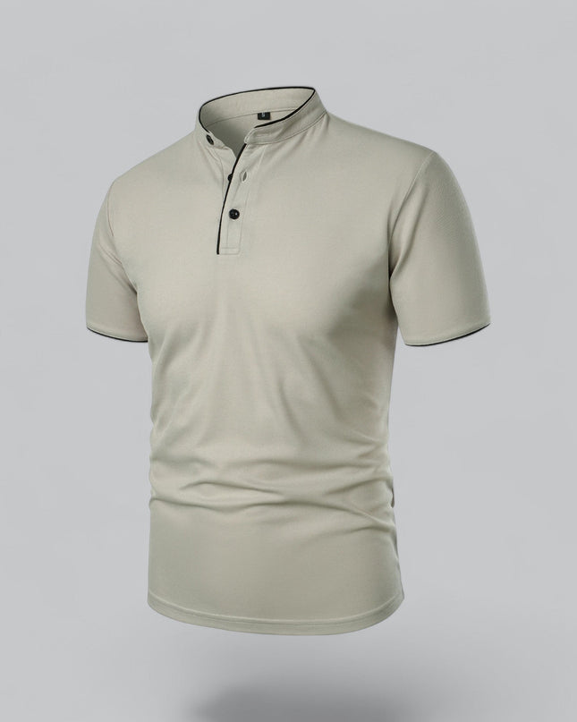 Men’s Collarless Polo Shirt – Timeless Old Money Style Essential