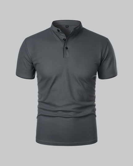 Men’s Collarless Polo Shirt – Timeless Old Money Style Essential