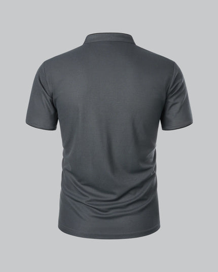 Men’s Collarless Polo Shirt – Timeless Old Money Style Essential
