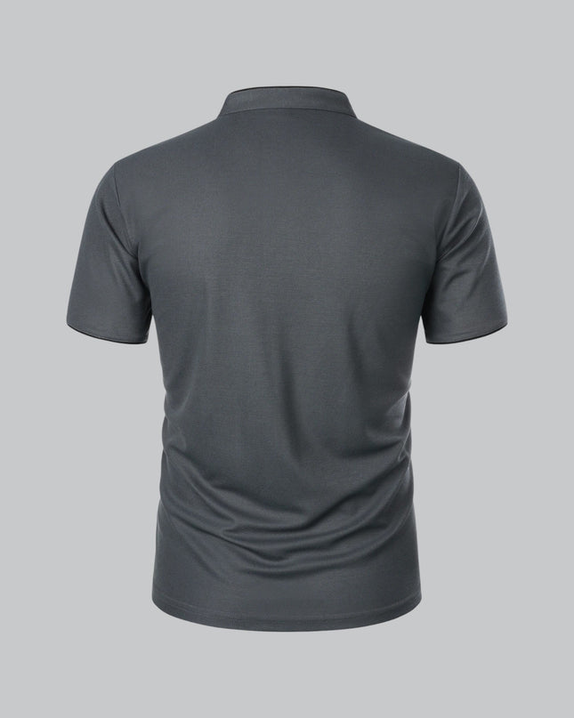 Men’s Collarless Polo Shirt – Timeless Old Money Style Essential