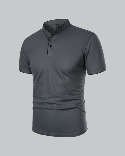 Men’s Collarless Polo Shirt – Timeless Old Money Style Essential