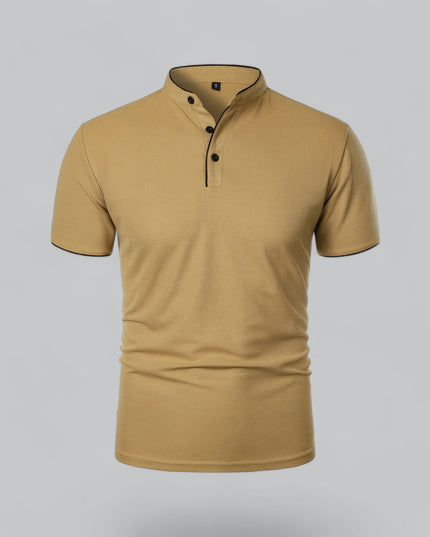 Men’s Collarless Polo Shirt – Timeless Old Money Style Essential