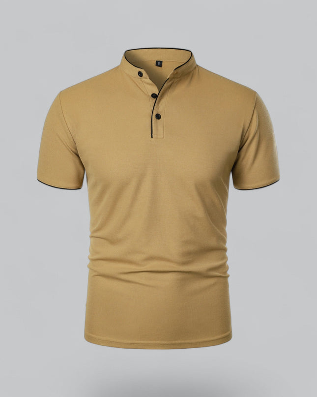 Men’s Collarless Polo Shirt – Timeless Old Money Style Essential
