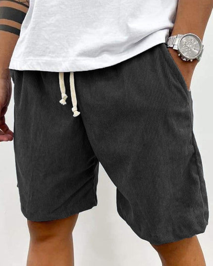 Men’s Corduroy Stretch Shorts – Casual Spring Style with Soft Ribbed Texture