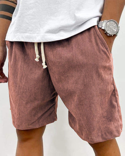 Men’s Corduroy Stretch Shorts – Casual Spring Style with Soft Ribbed Texture