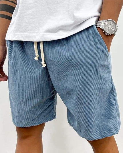 Men’s Corduroy Stretch Shorts – Casual Spring Style with Soft Ribbed Texture