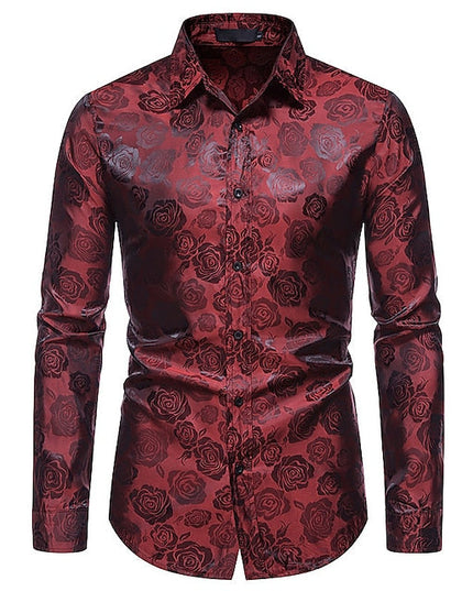Men’s Elegant Long Sleeve Shirt – Gloss Finish Statement Piece for Special Occasions