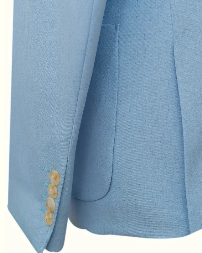 Men's Flat Collar Single-Breasted Suit – Comfortable Fit for Weddings & Work