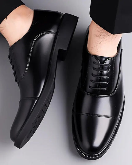Men’s Glossy Oxfords – Classic Lace-Up Business Shoes