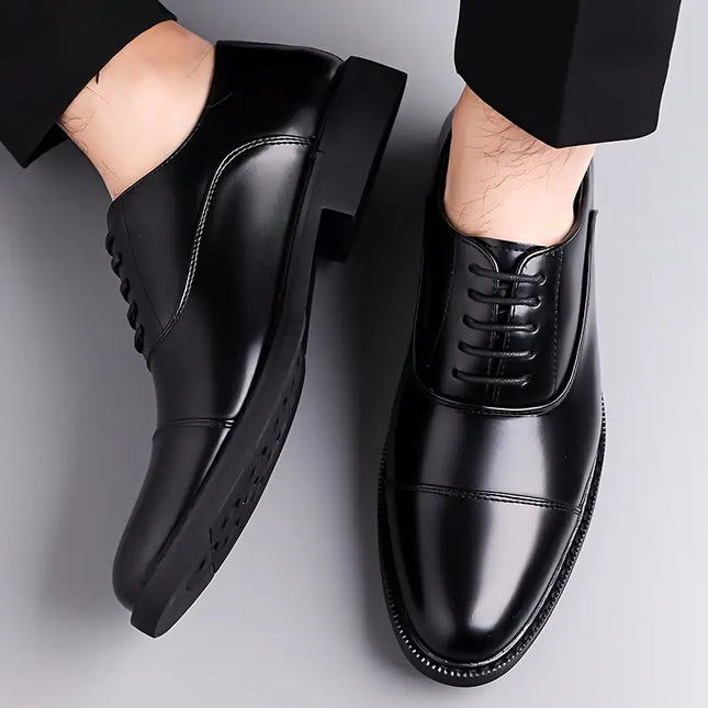 Men’s Glossy Oxfords – Classic Lace-Up Business Shoes