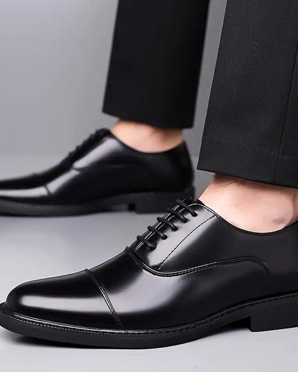 Men’s Glossy Oxfords – Classic Lace-Up Business Shoes