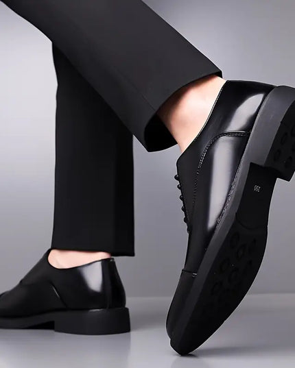 Men’s Glossy Oxfords – Classic Lace-Up Business Shoes