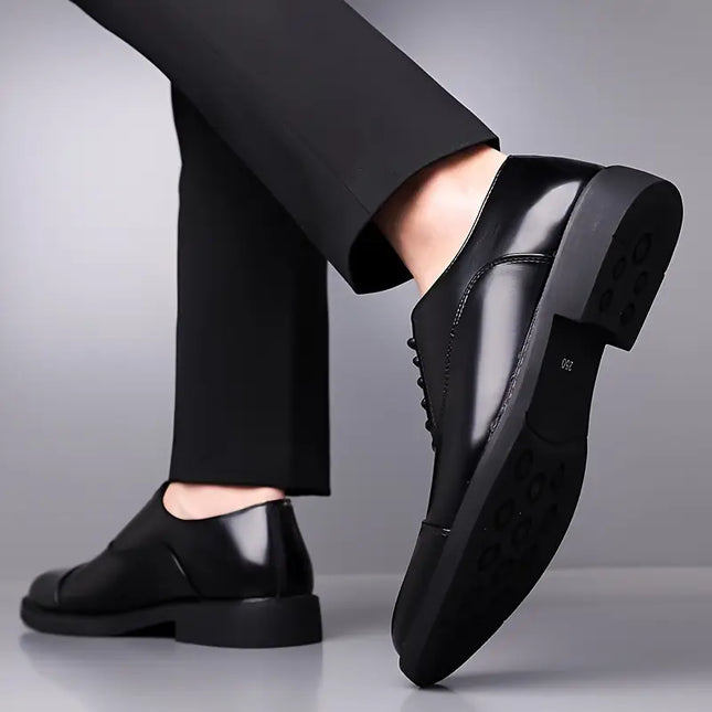 Men’s Glossy Oxfords – Classic Lace-Up Business Shoes