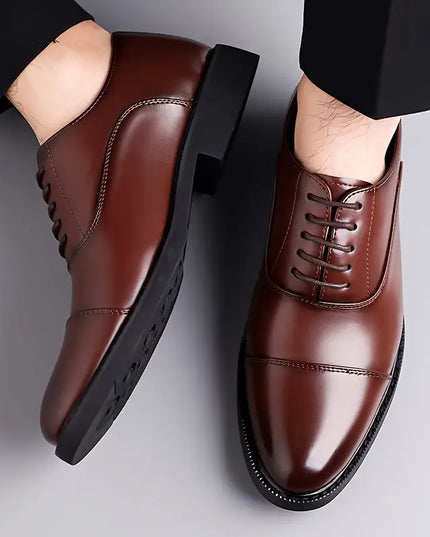 Men’s Glossy Oxfords – Classic Lace-Up Business Shoes
