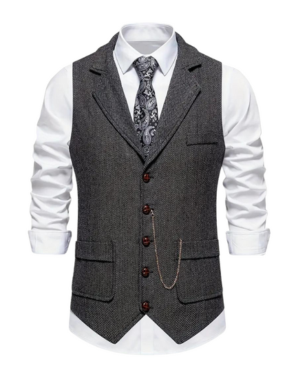 Men’s Herringbone Waistcoat – All-Season
