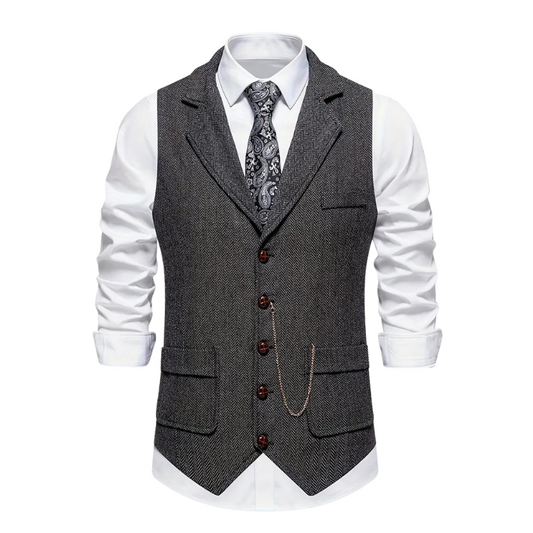 Men’s Herringbone Waistcoat – All-Season