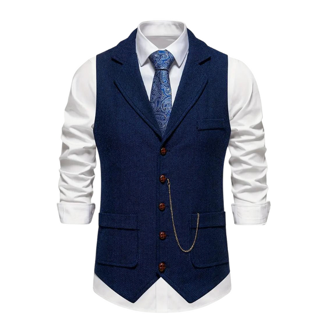 Men’s Herringbone Waistcoat – All-Season