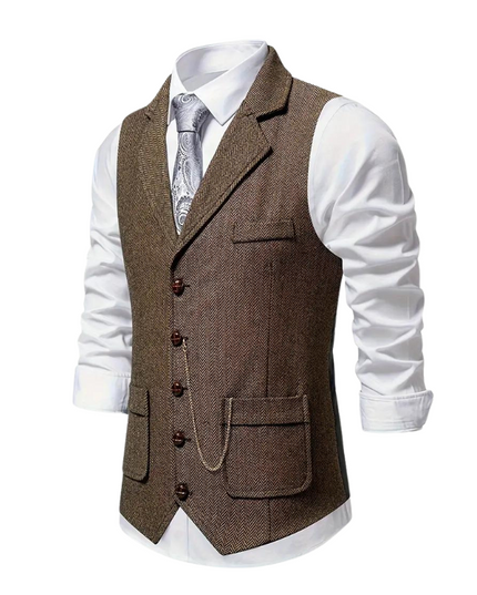 Men’s Herringbone Waistcoat – All-Season