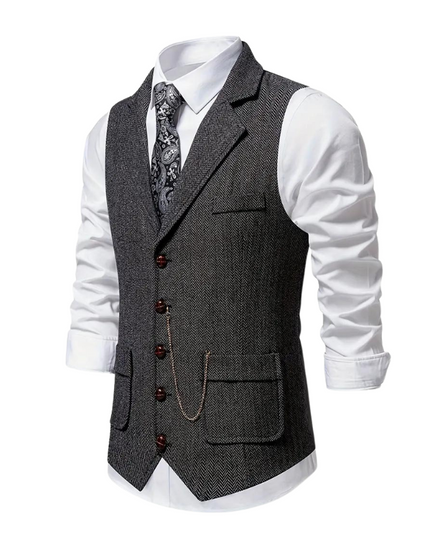 Men’s Herringbone Waistcoat – All-Season