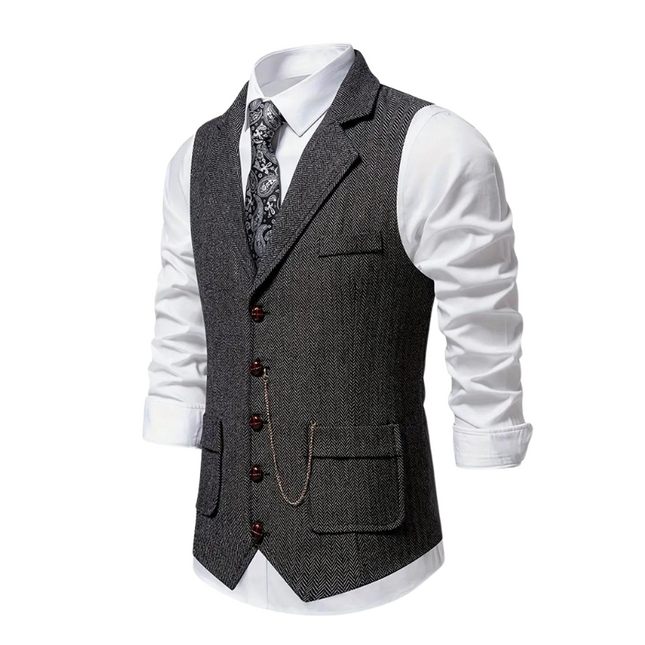 Men’s Herringbone Waistcoat – All-Season