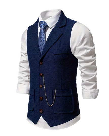 Men’s Herringbone Waistcoat – All-Season